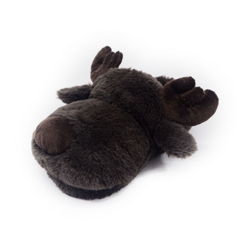 Dark brown elk men's slippers