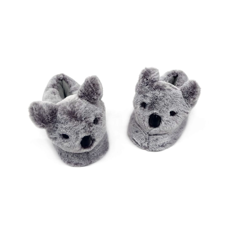 Black and white fur koalas slippers