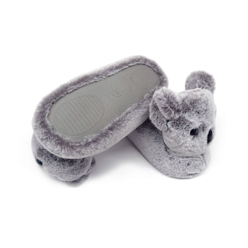 Black and white fur koalas slippers