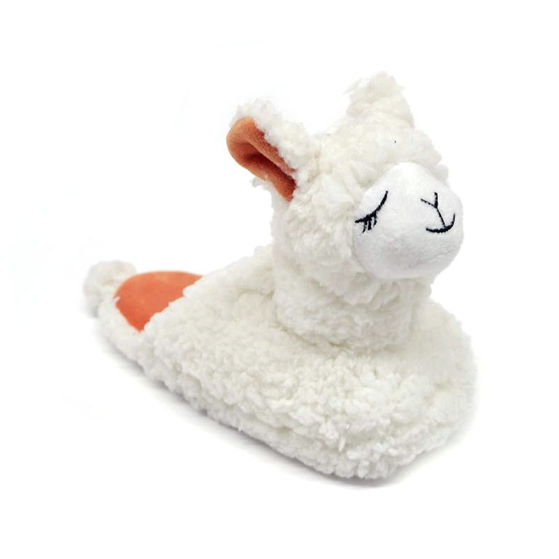 Heel-less alpaca slippers