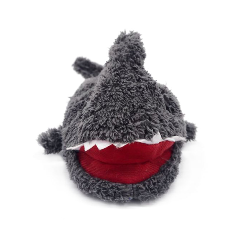 Dark grey scary shark slippers