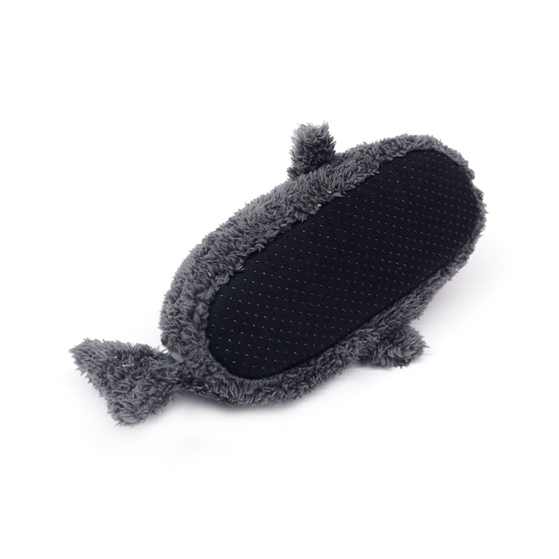 Dark grey scary shark slippers