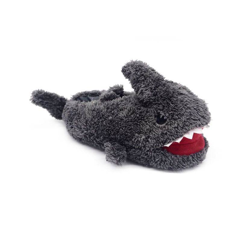 Dark grey scary shark slippers