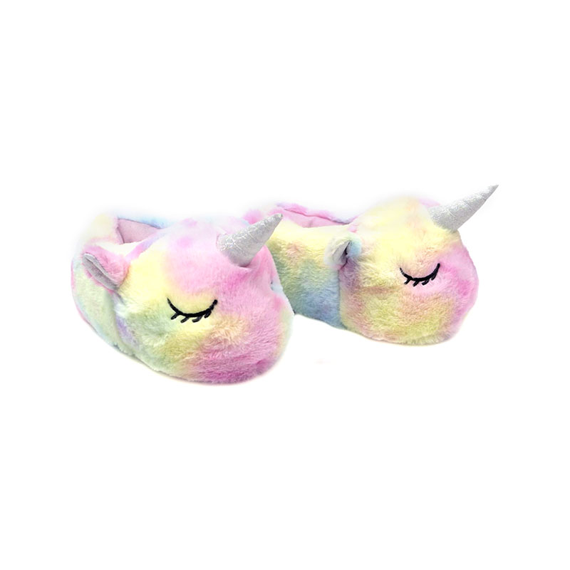 Sleeping rainbow unicorn slippers