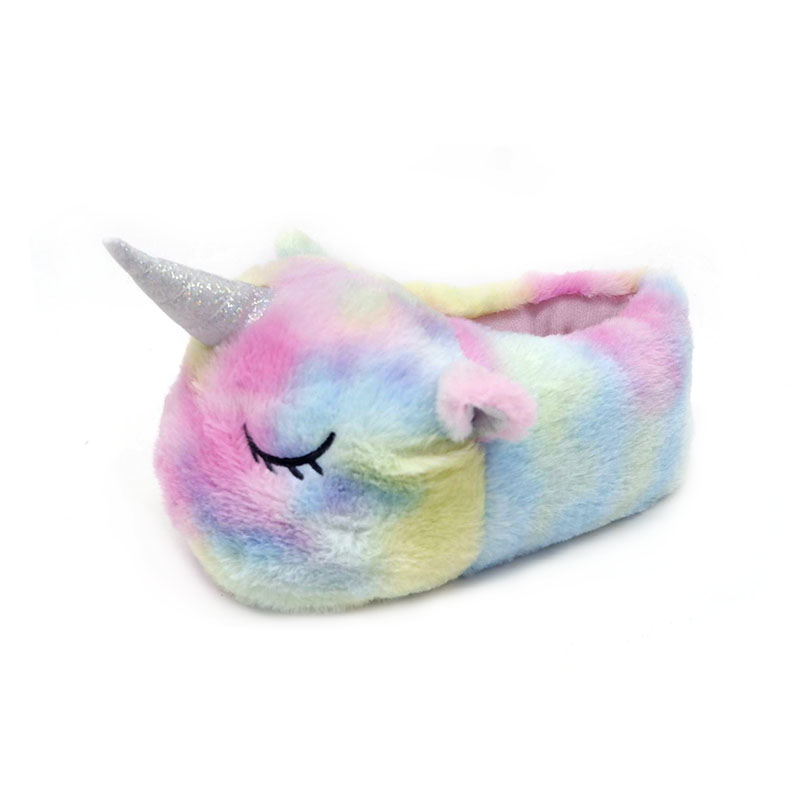 Sleeping rainbow unicorn slippers