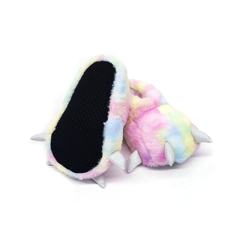 Rainbow dinosaur claws slippers