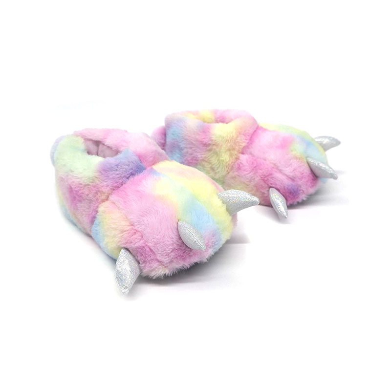 Rainbow dinosaur claws slippers