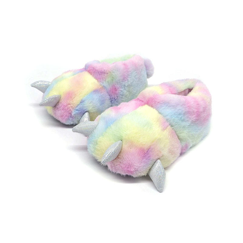 Rainbow dinosaur claws slippers