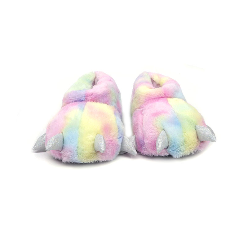 Rainbow dinosaur claws slippers