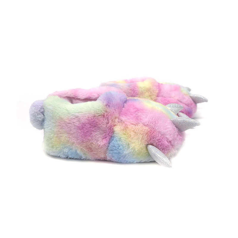 Rainbow dinosaur claws slippers