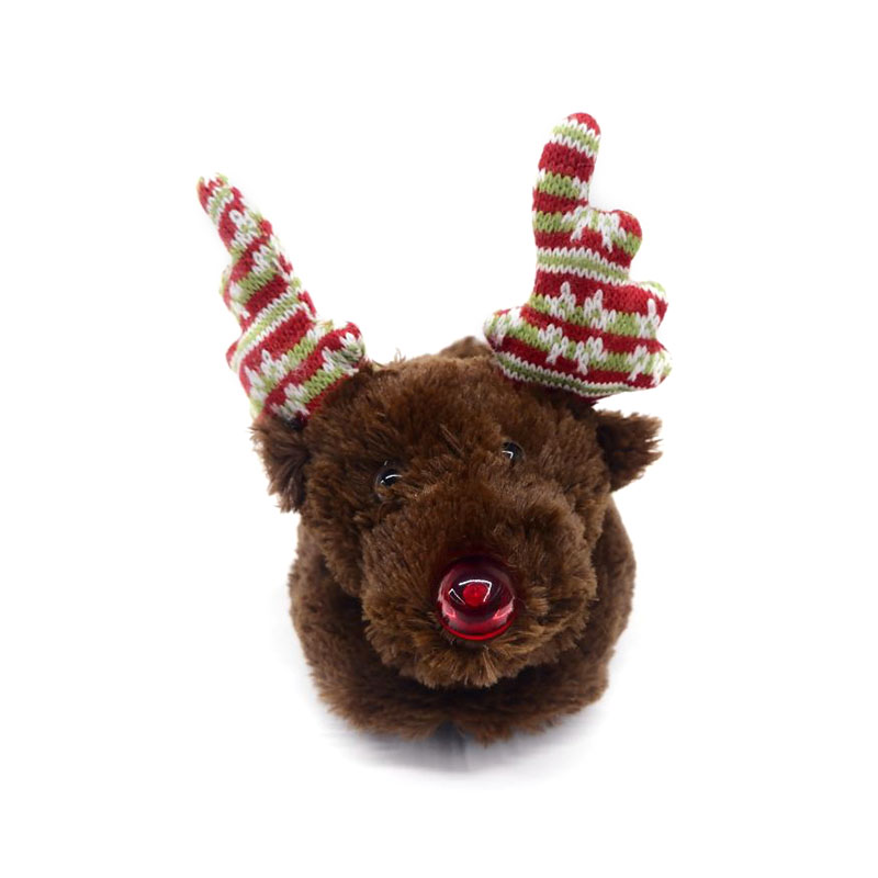 Brown Christmas elk children's slippers