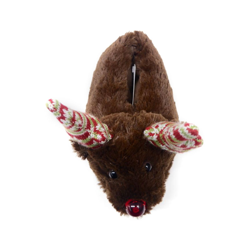 Brown Christmas elk children's slippers