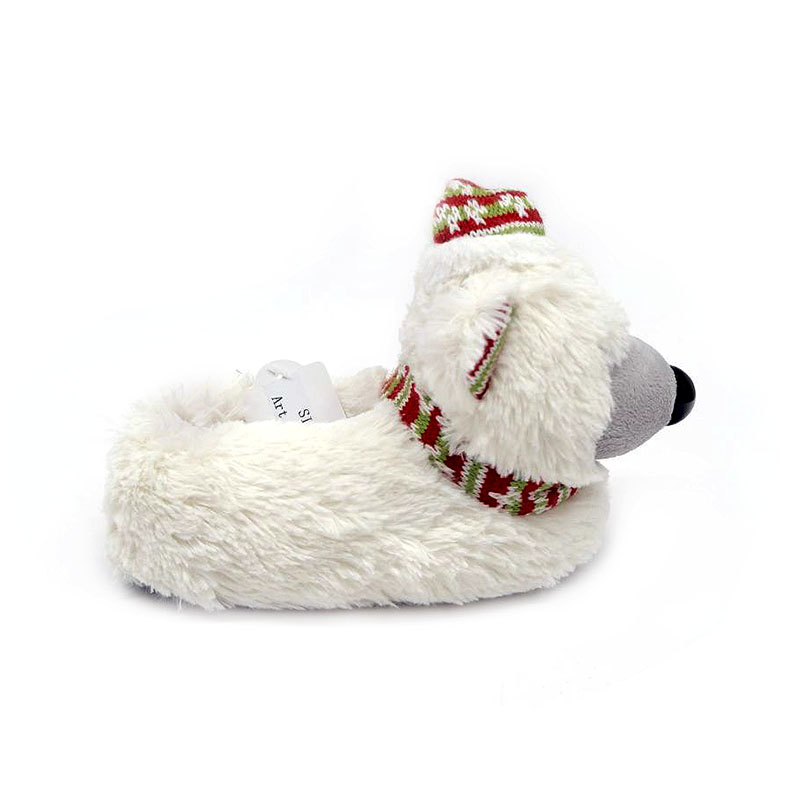 White Christmas Bear slippers for children