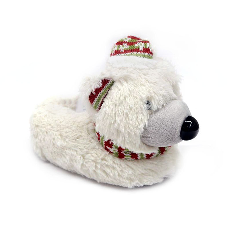 White Christmas Bear slippers for children