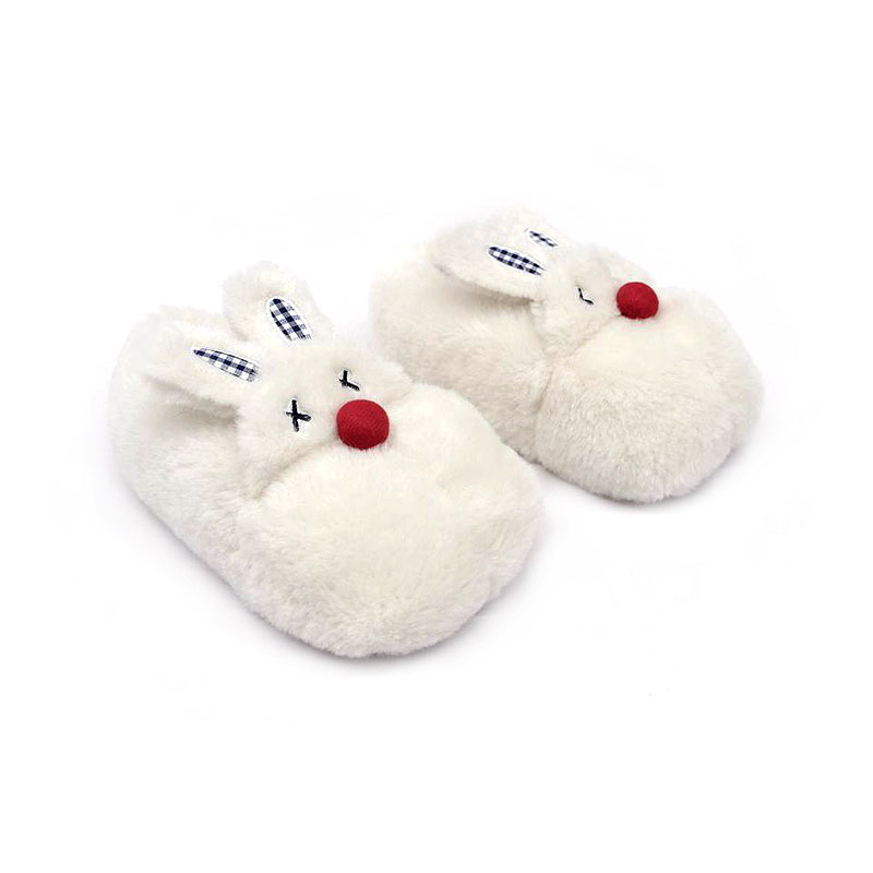 White rabbit slippers with red nose