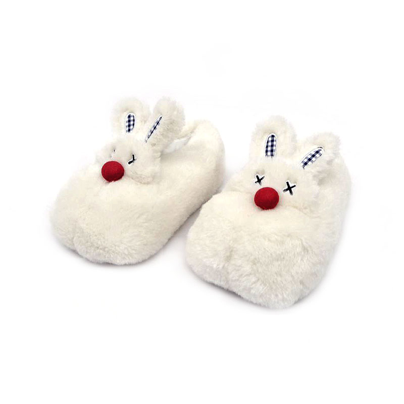 White rabbit slippers with red nose