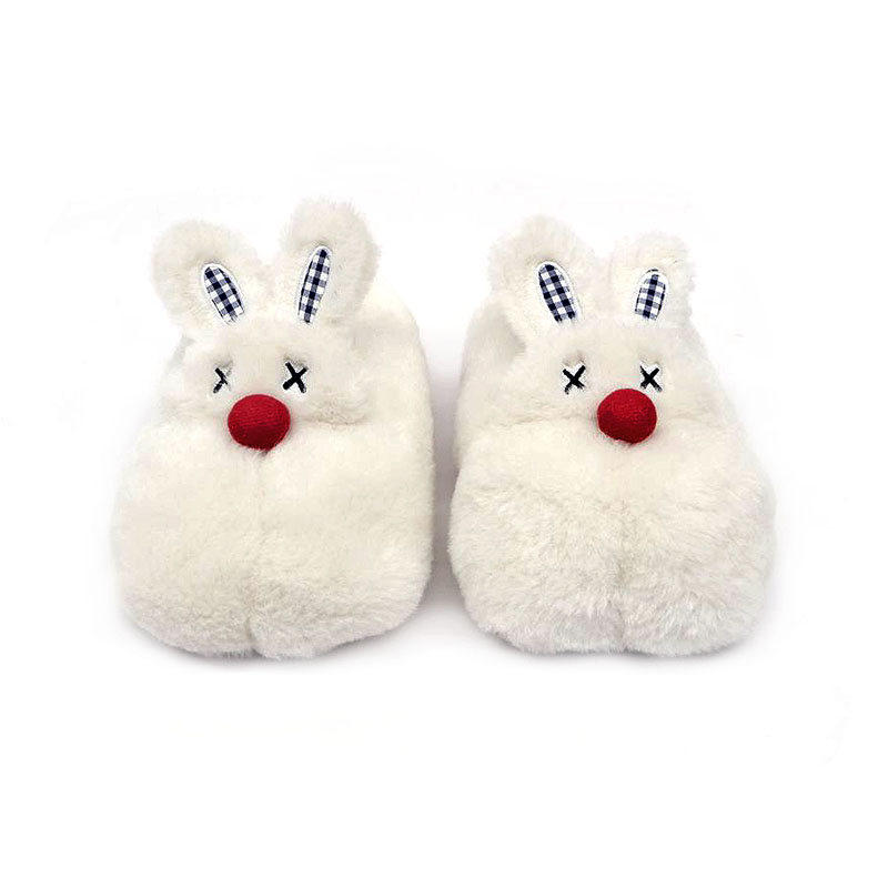 White rabbit slippers with red nose