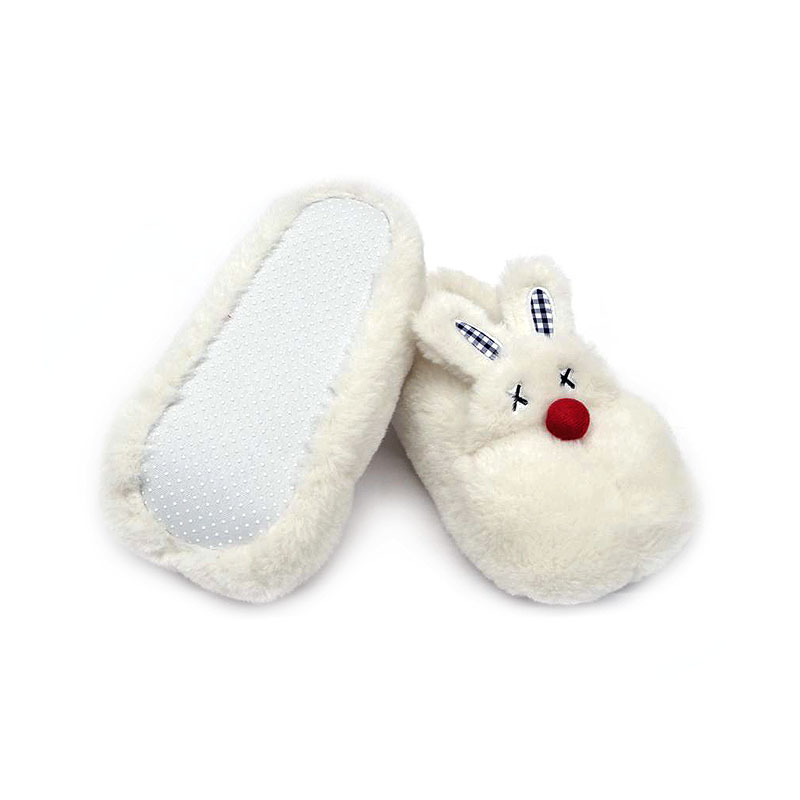 White rabbit slippers with red nose