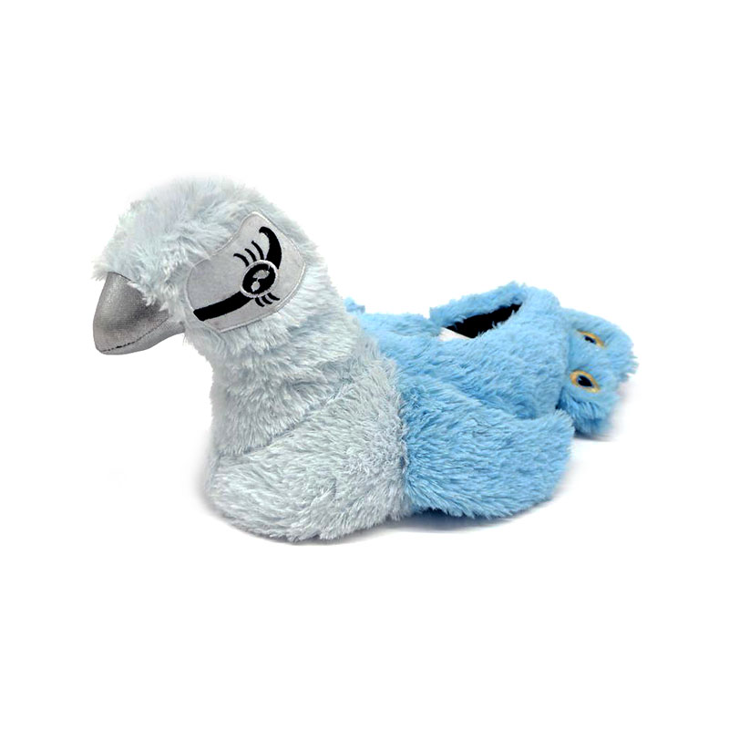 Blue open screen peacock slippers