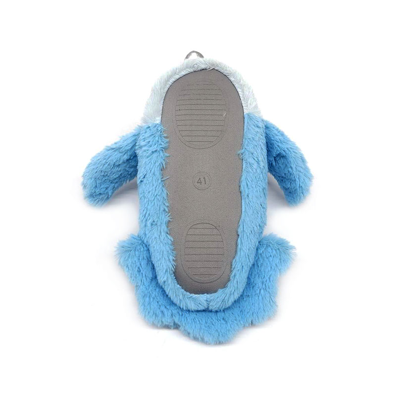 Blue open screen peacock slippers